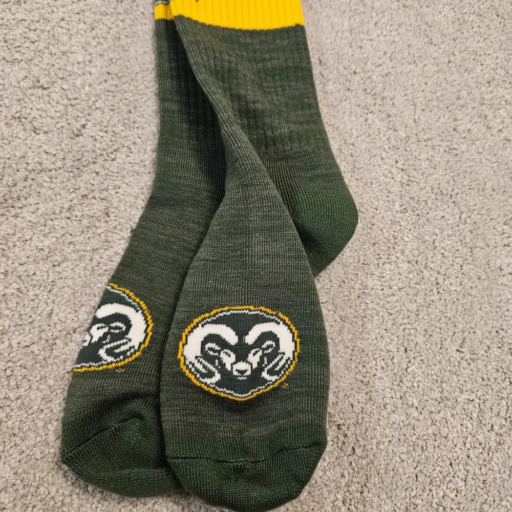 Colorado State Rams Socks Green Gold NCAA Team Logo Men's‎ One Size New